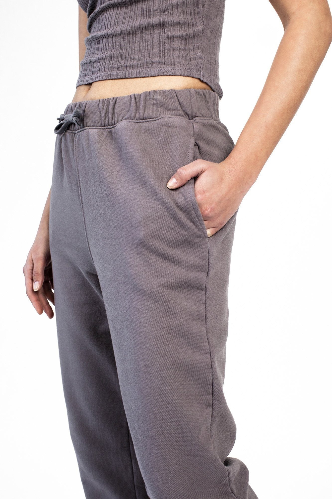 Solid Grey Jogger Fleece