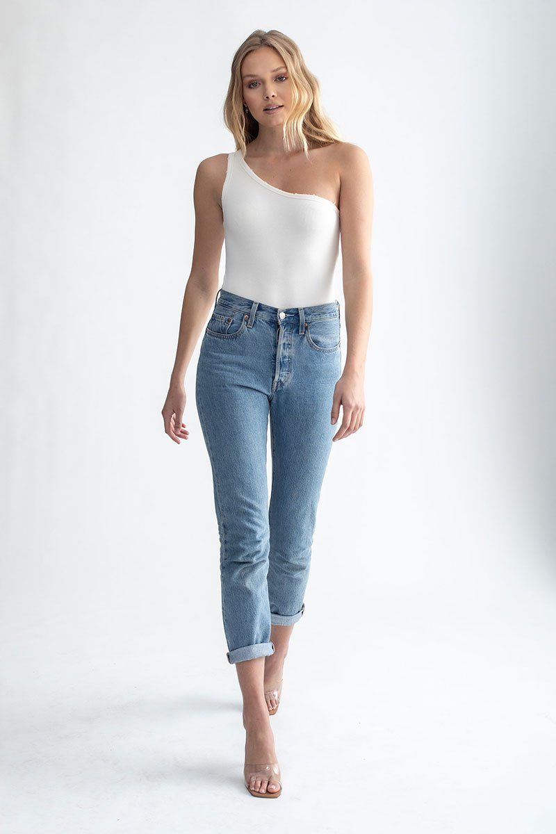 One Shoulder Bodysuit Ivory