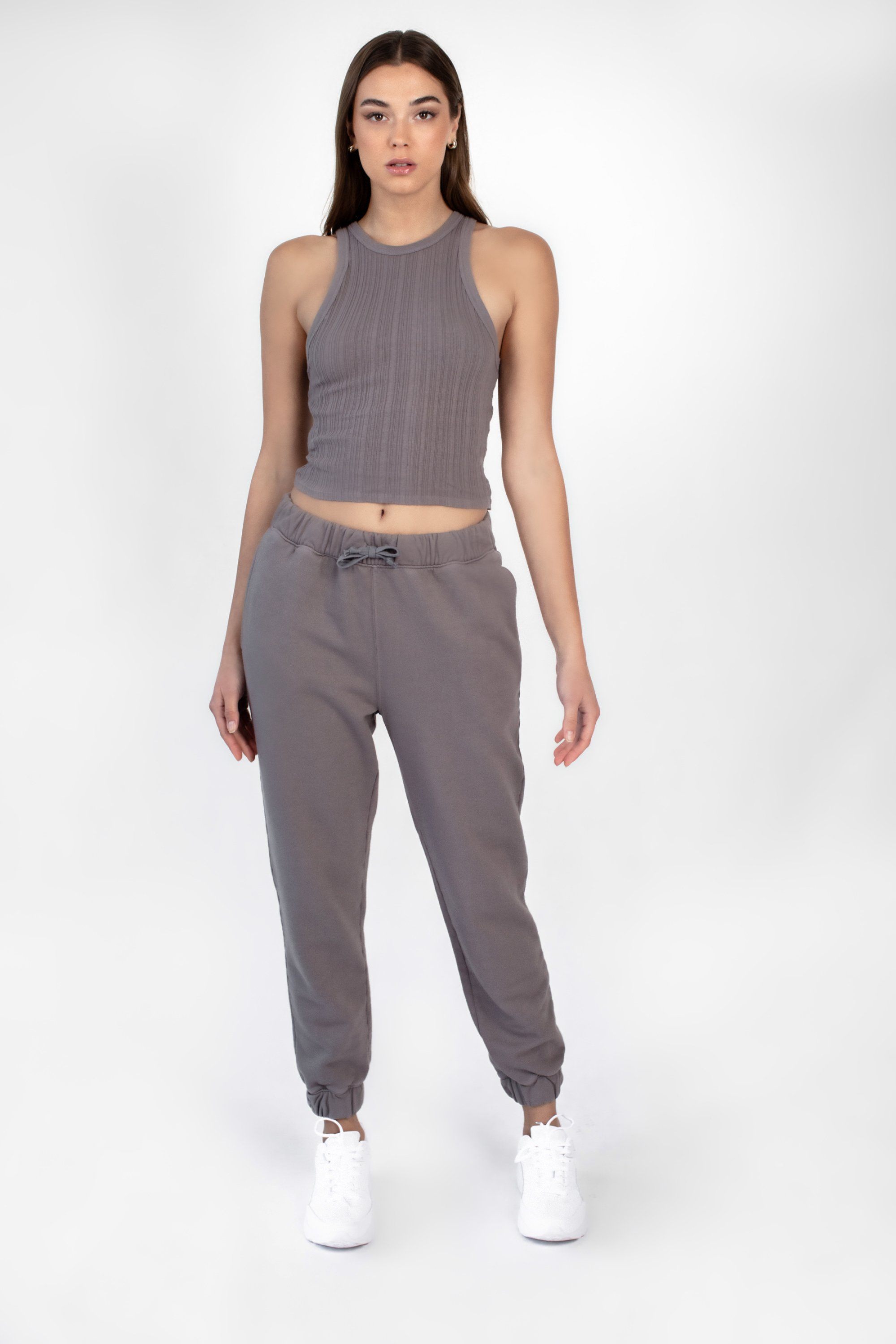 Solid Grey Jogger Fleece