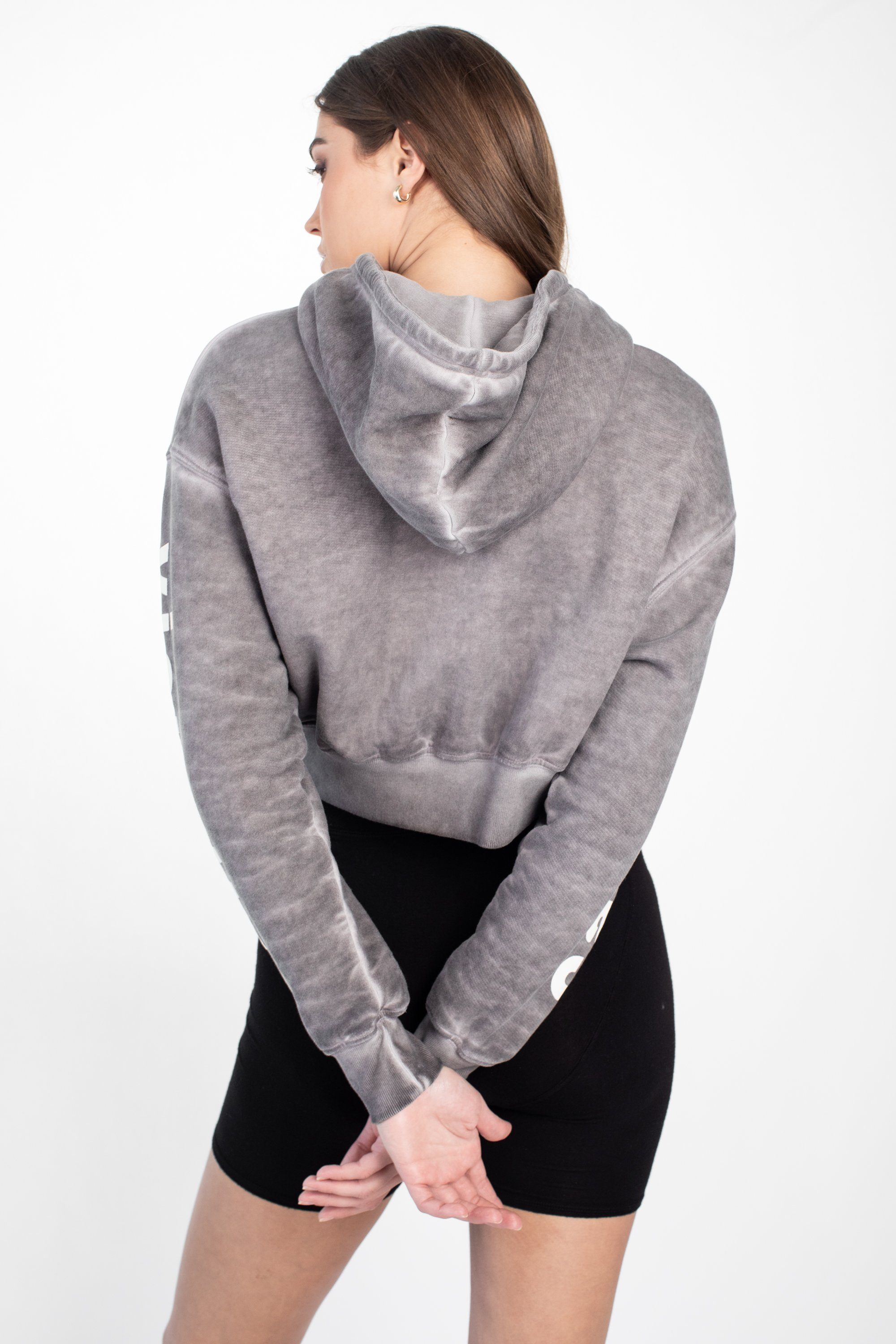 CROP HOODIE - CAN YOU VISUALIZE - OIL WASH