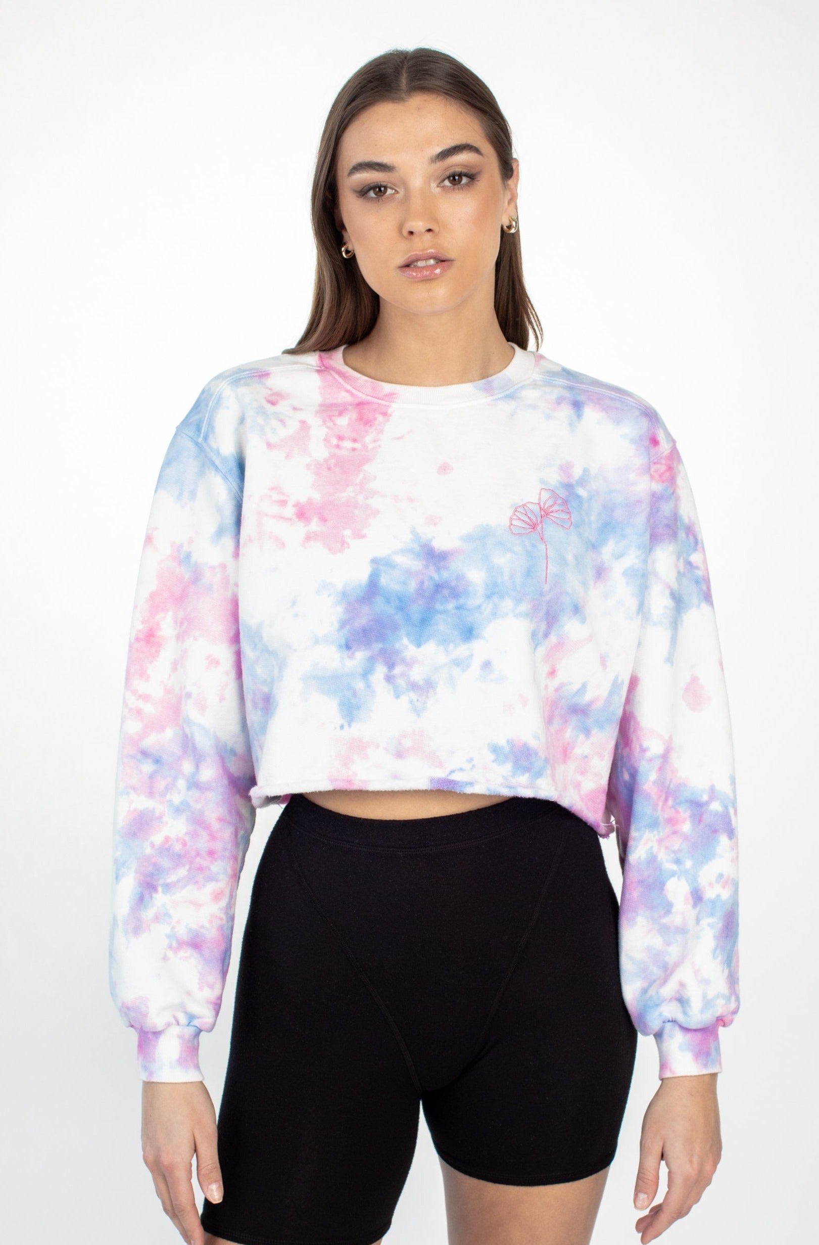 CROPPED CREW SWEATSHIRT - CLOUD DREAM TIE DYE