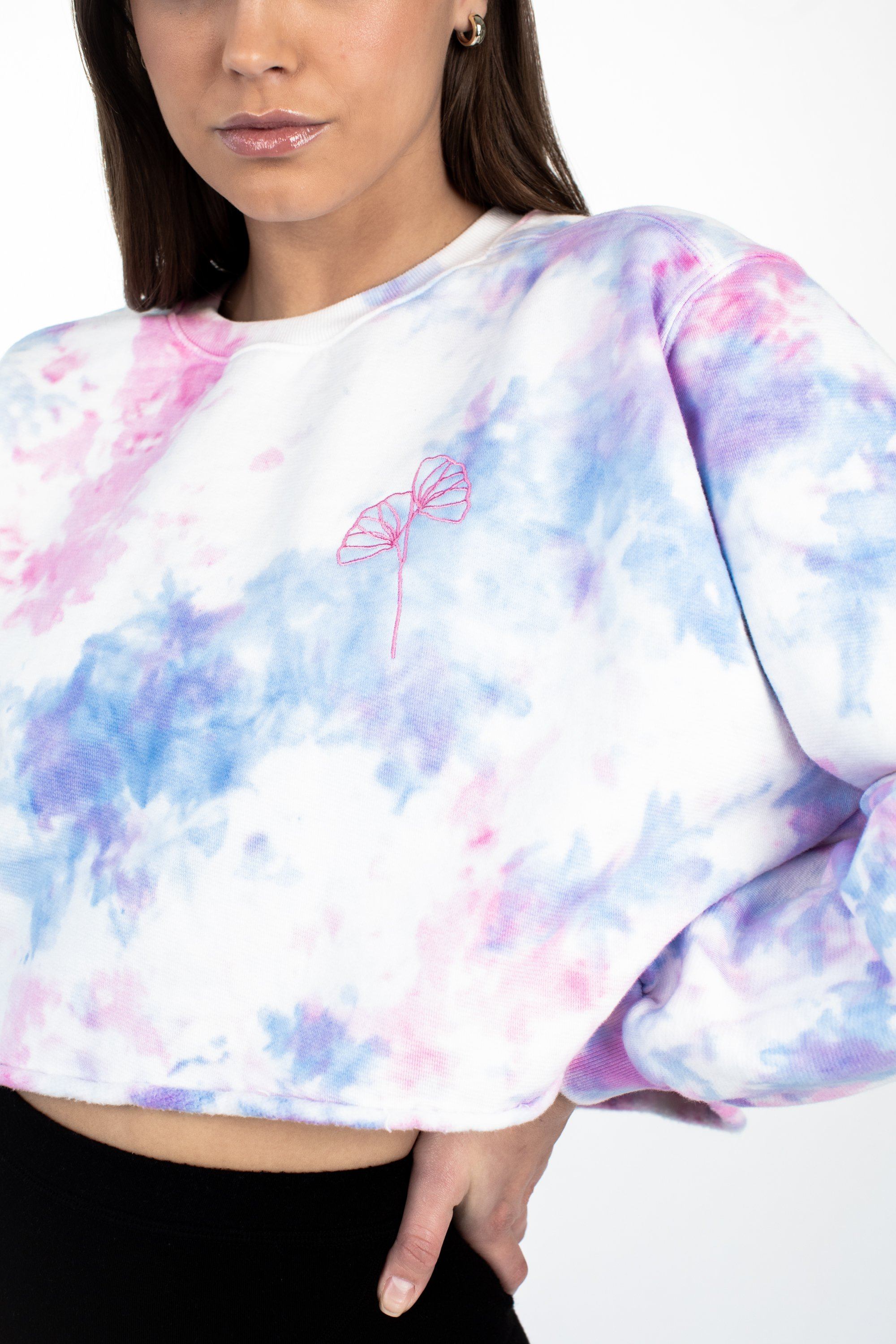 CROPPED CREW SWEATSHIRT - CLOUD DREAM TIE DYE