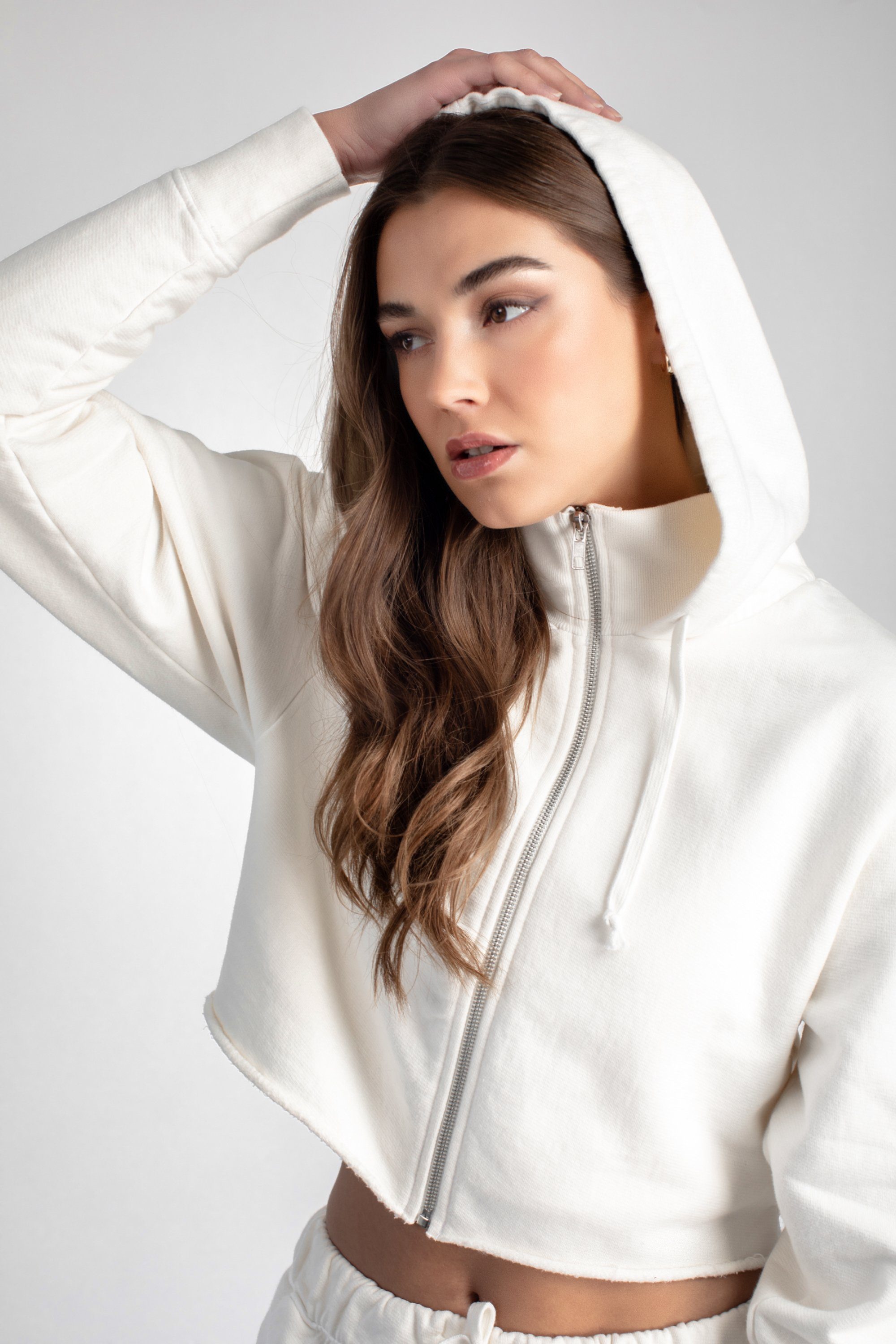 Whisper White Zip Hoodie