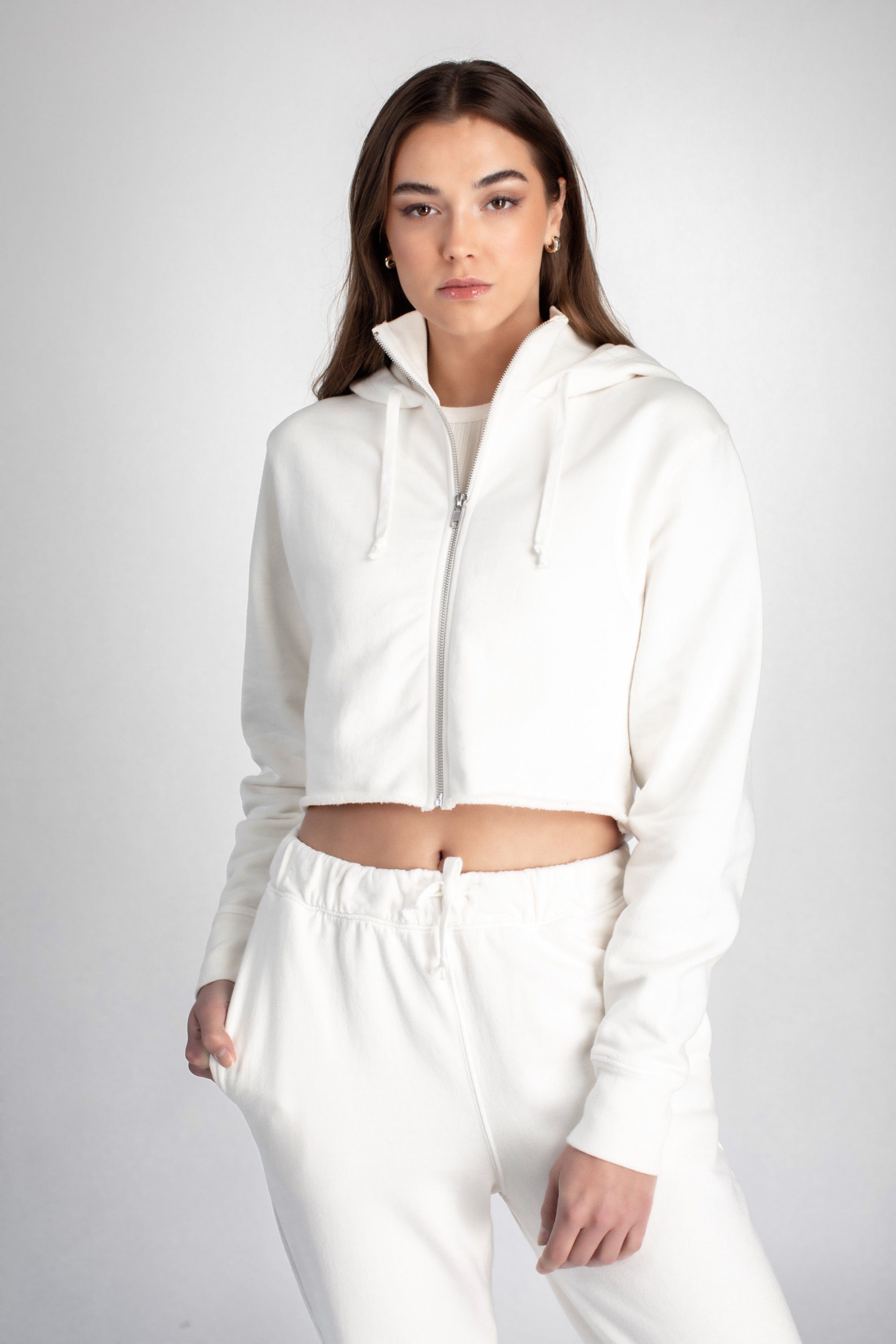 Whisper White Zip Hoodie