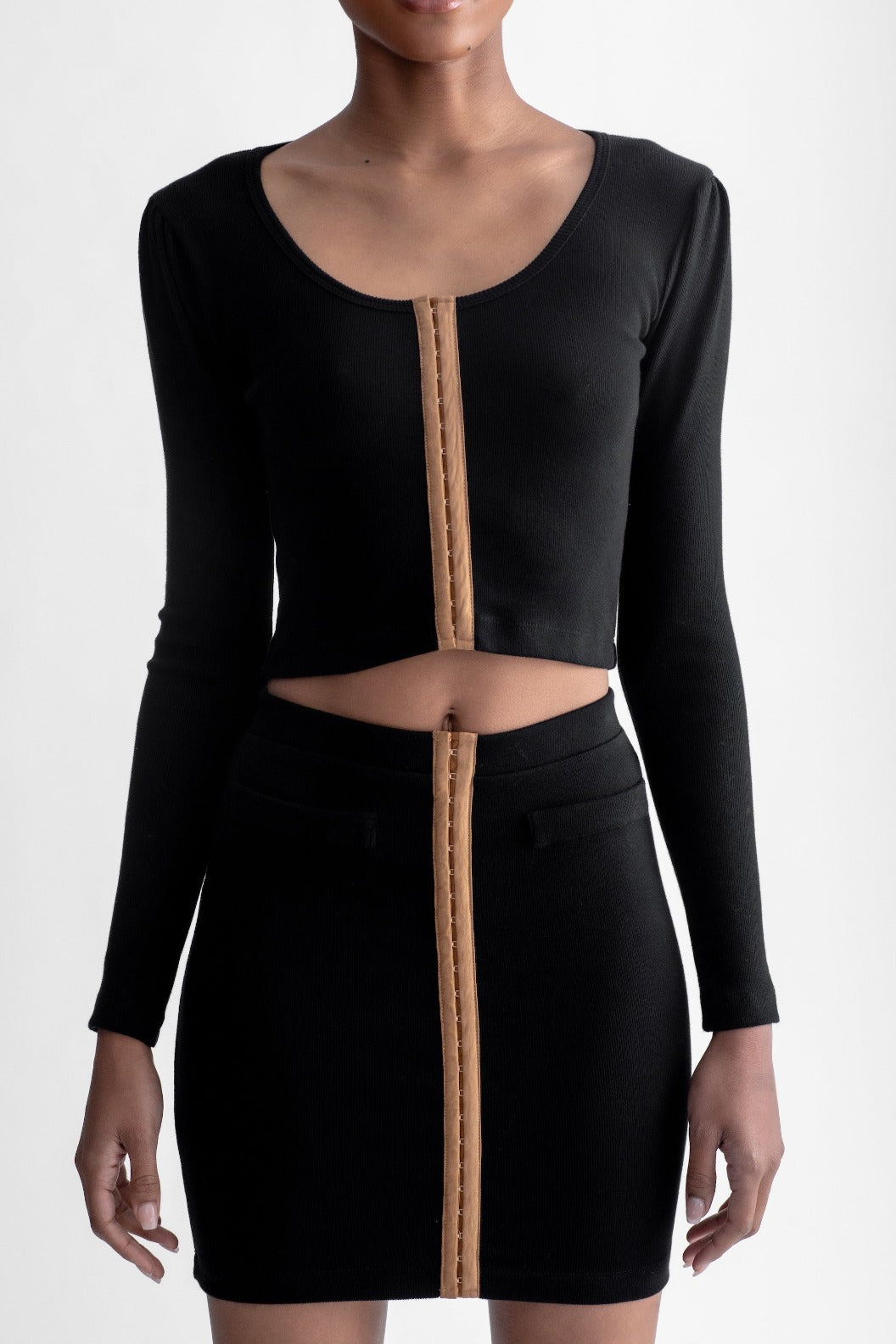 Hook & Eye Mini Skirt Black