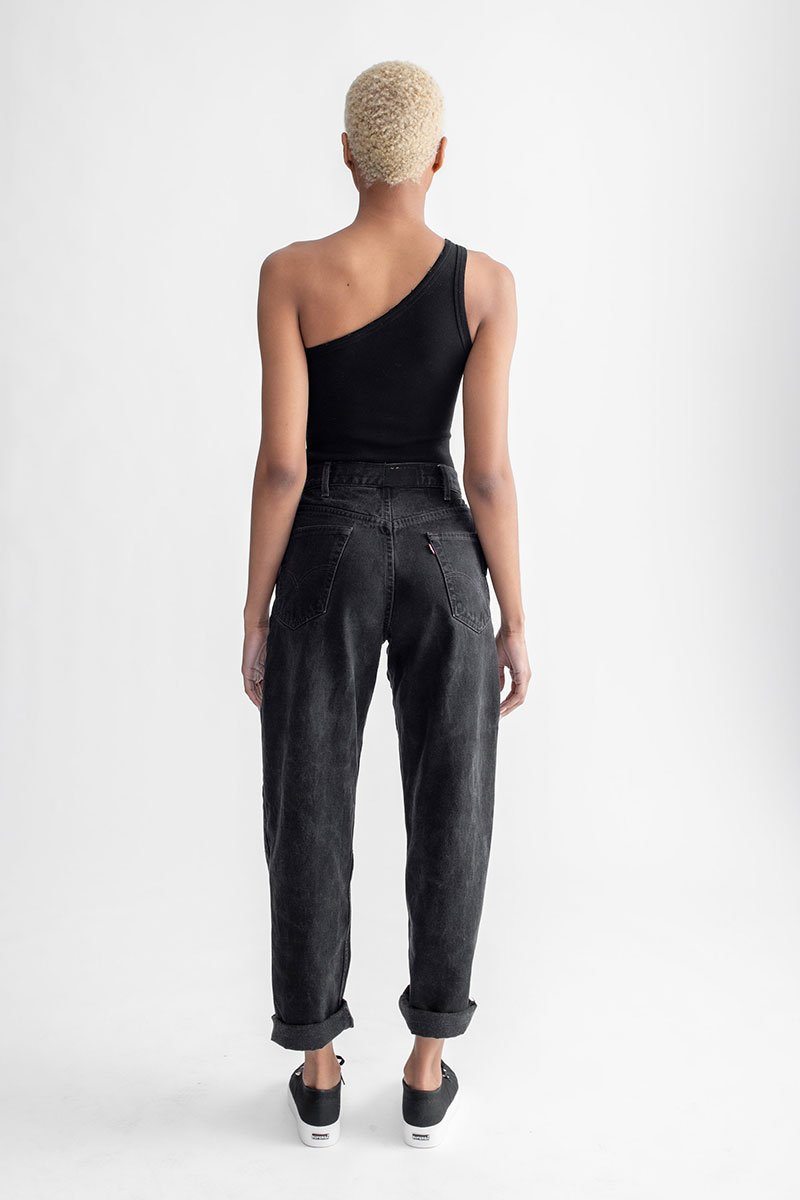 One Shoulder Bodysuit Black