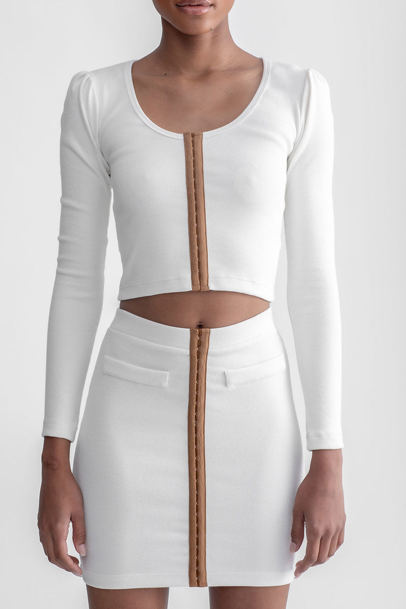 Hook & Eye Mini Skirt Ivory