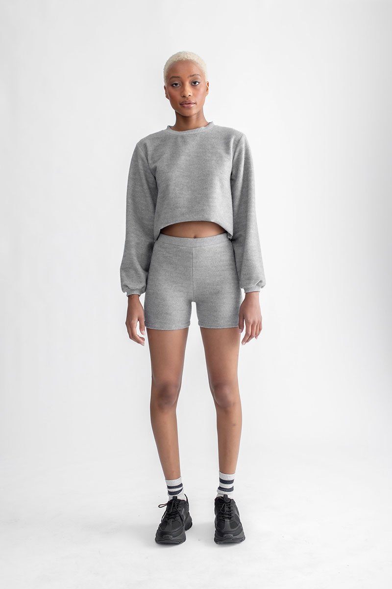 Cozy Long Sleeve Sweater Heather Grey