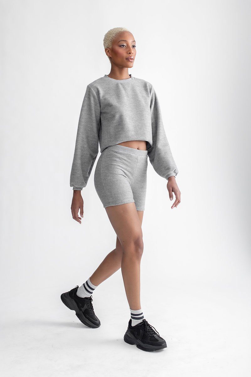 Cozy Long Sleeve Sweater Heather Grey
