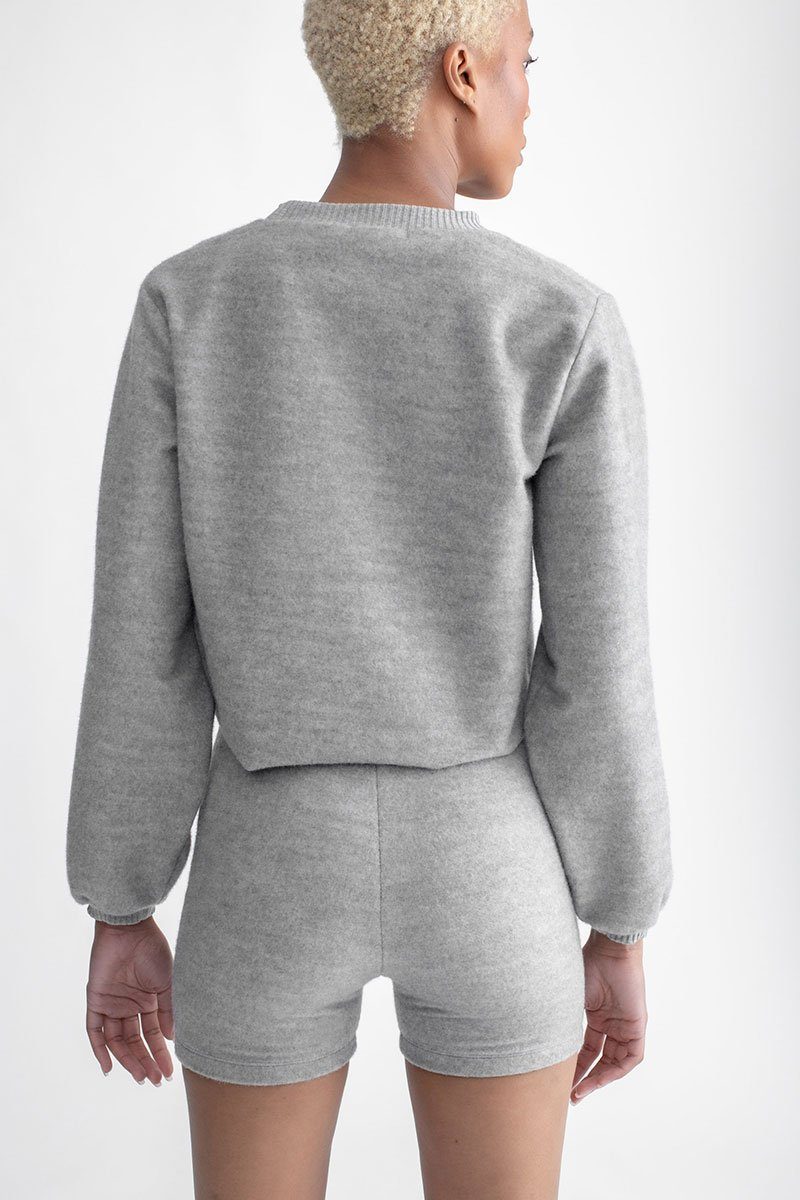 Cozy Long Sleeve Sweater Heather Grey