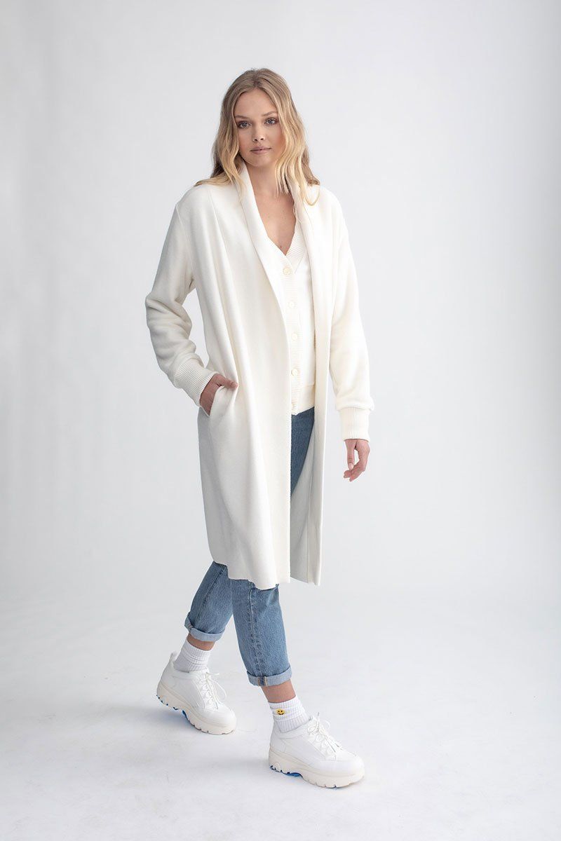 Cozy Long Cardigan Ivory