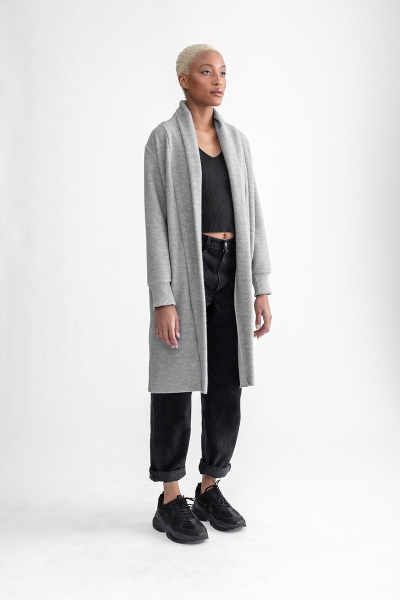 Cozy Long Cardigan Heather Grey