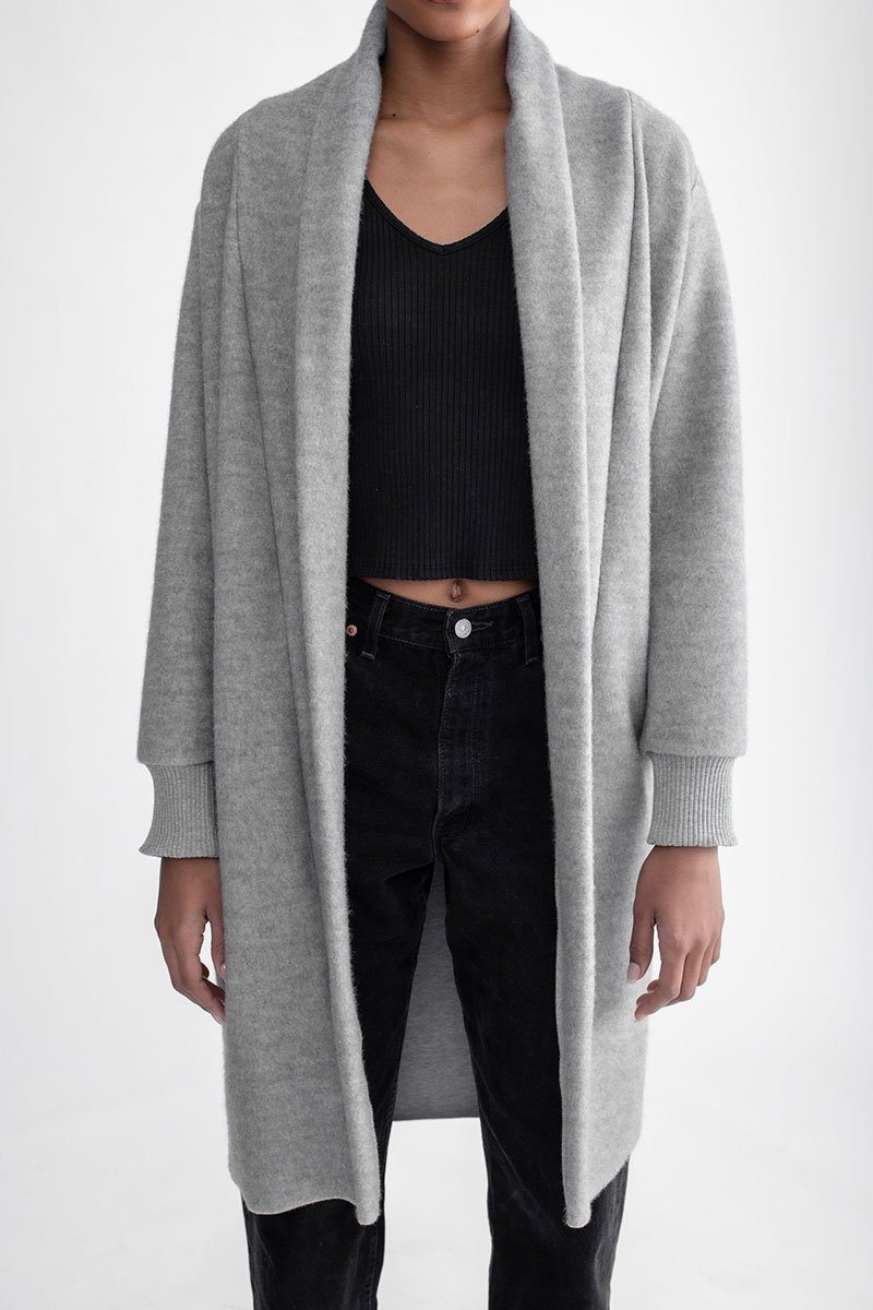 Cozy Long Cardigan Heather Grey