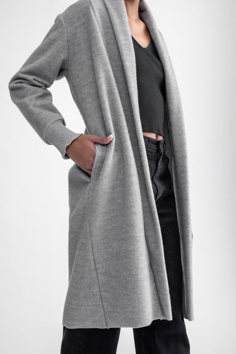 Cozy Long Cardigan Heather Grey