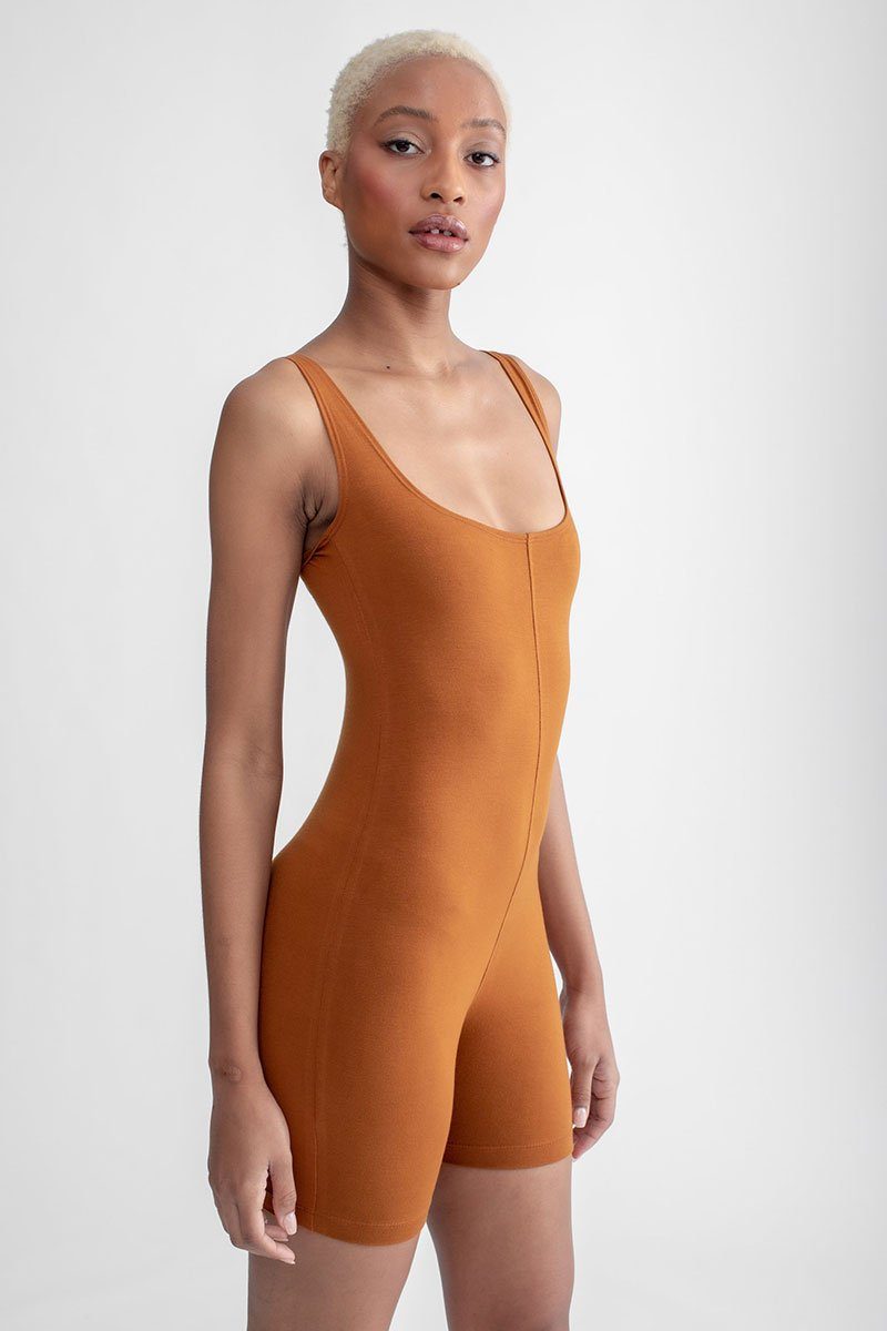Biker Short Romper Cinnamon