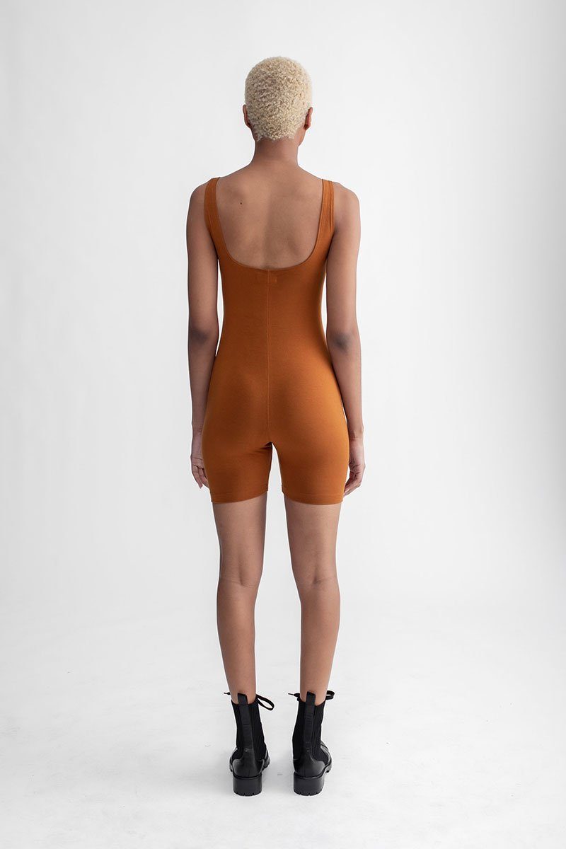 Biker Short Romper Cinnamon