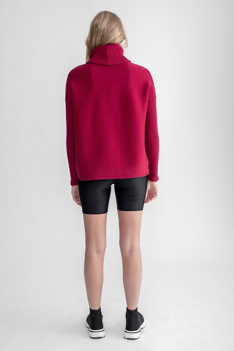 Chunky Turtle Neck Top Raspberry