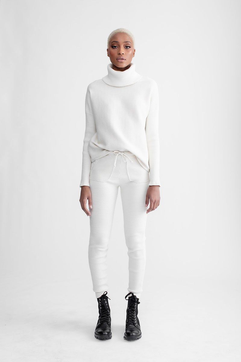Chunky Turtle Neck Top Ivory