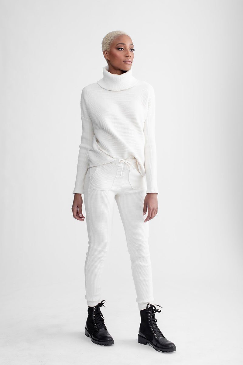 Chunky Turtle Neck Top Ivory
