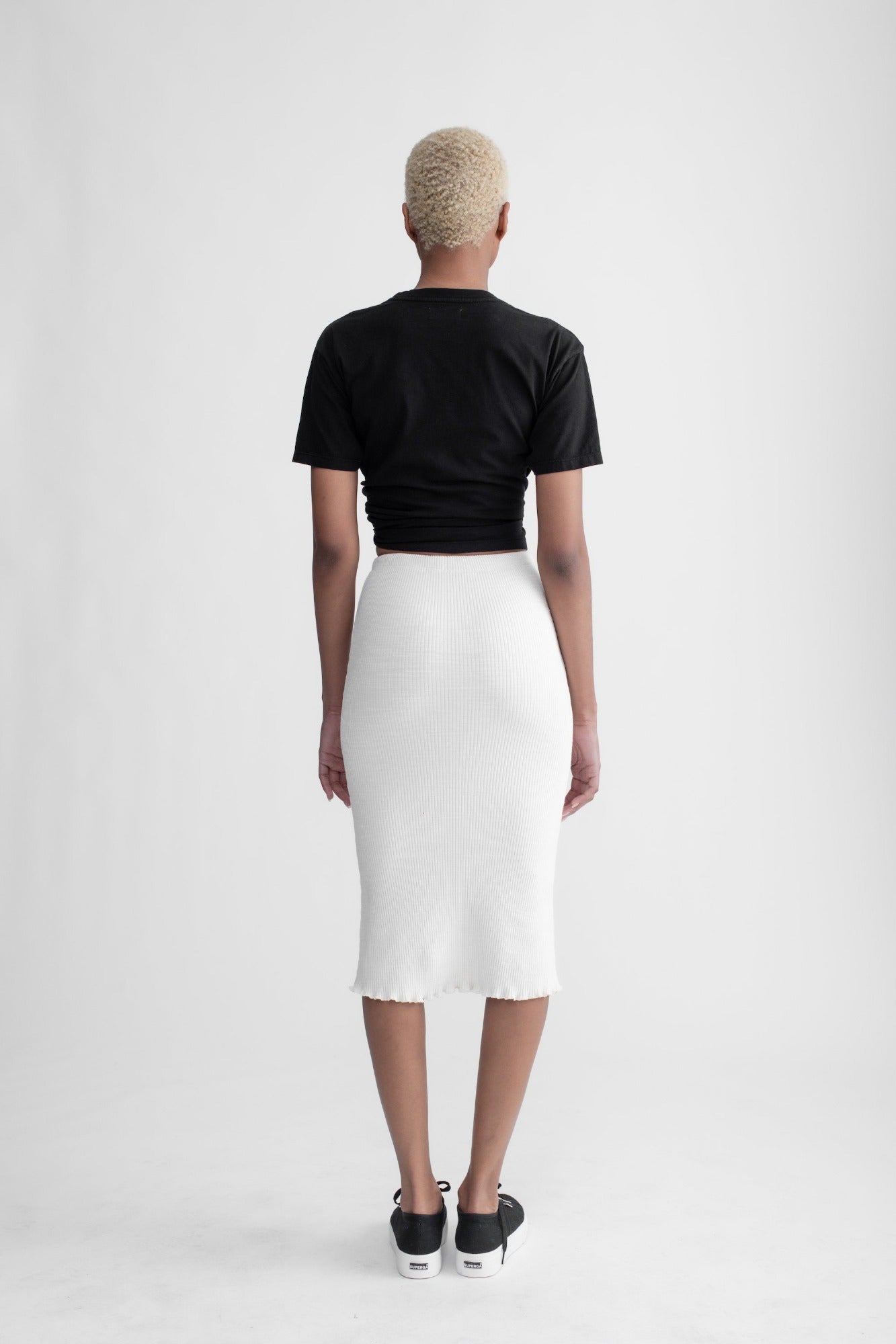 Flare Midi Skirt Ivory