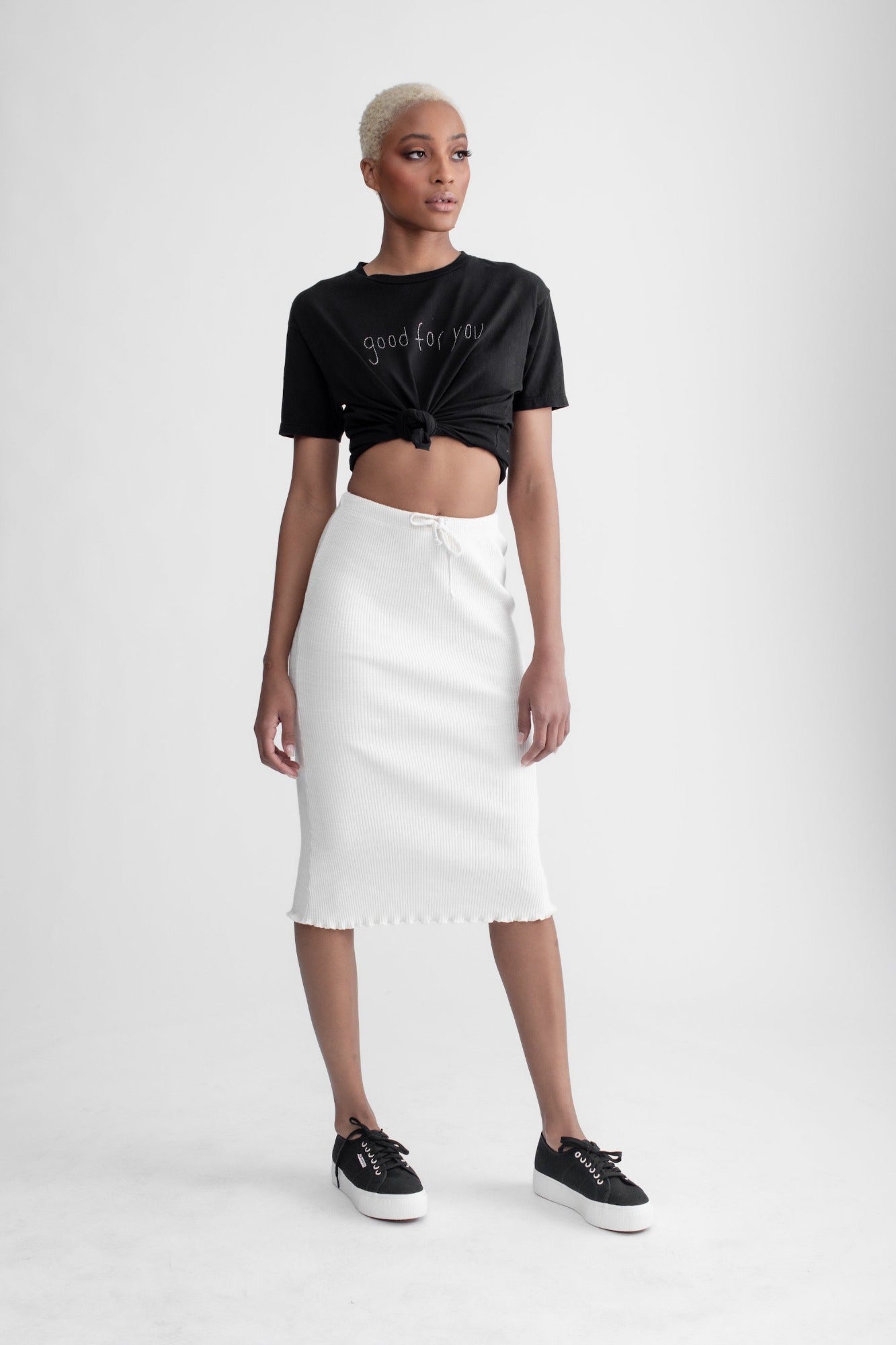 Flare Midi Skirt Ivory