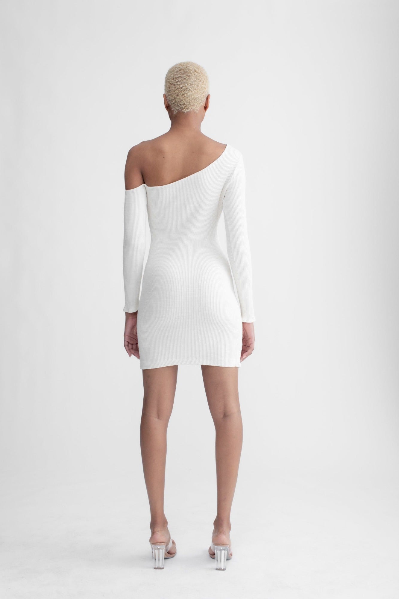 Asymmetrical Button Up Dress Ivory