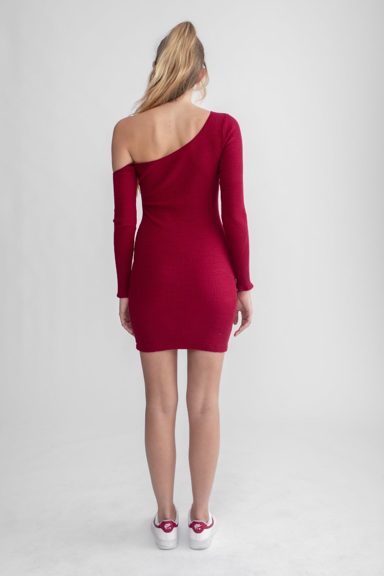 Asymmetrical Button Up Dress Raspberry