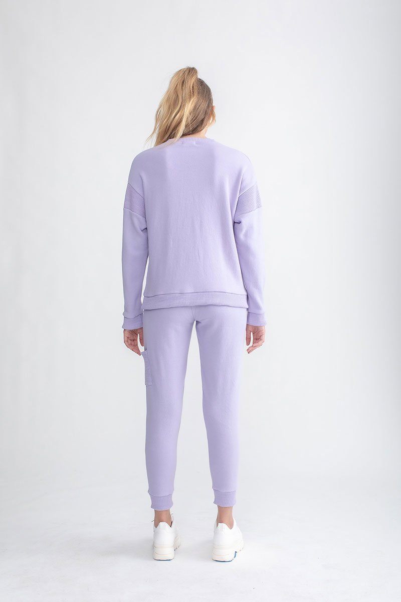 Oversized Pocket Henley Mod Lilac