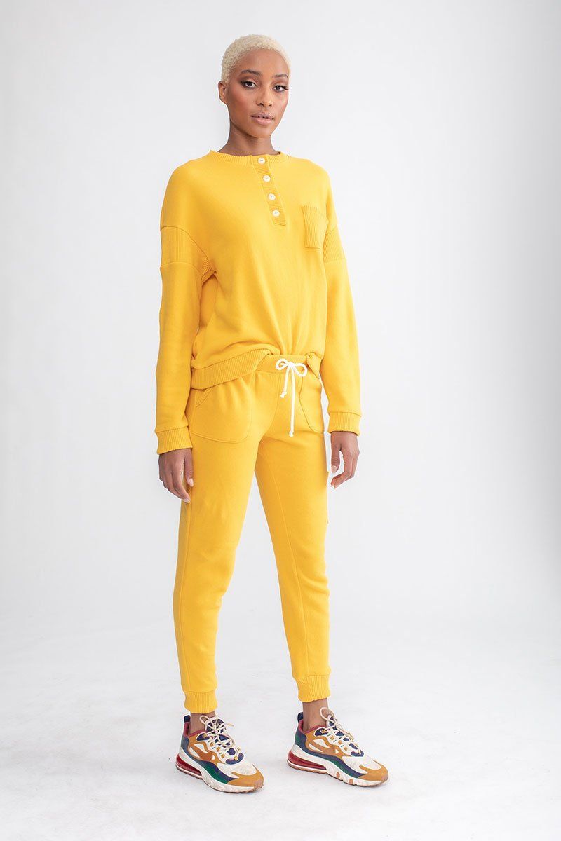 Oversized Pocket Henley Squash