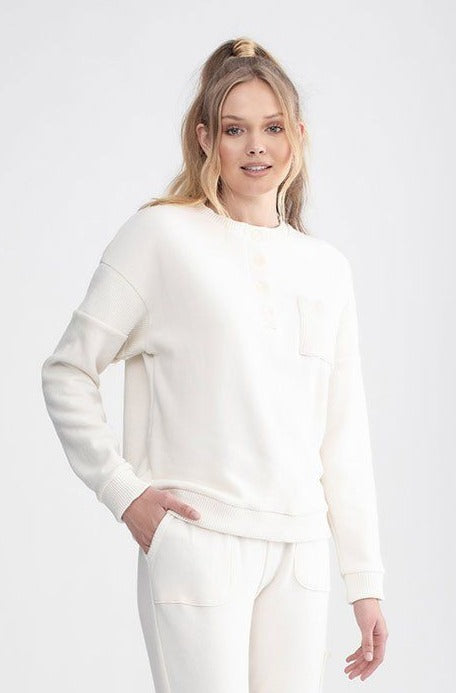 Oversized Pocket Henley Ivory