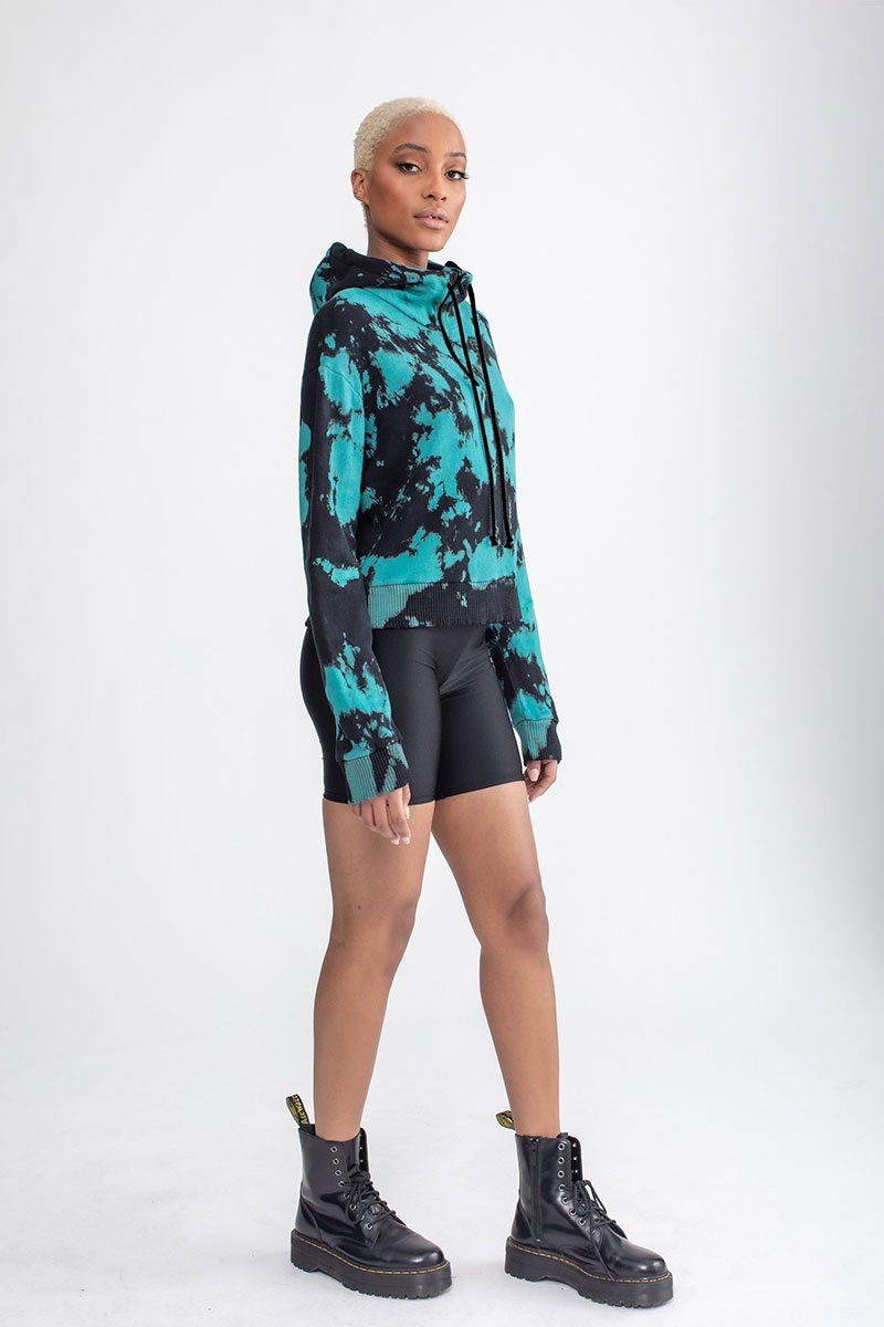 High Neck Hoodie Tie Dye