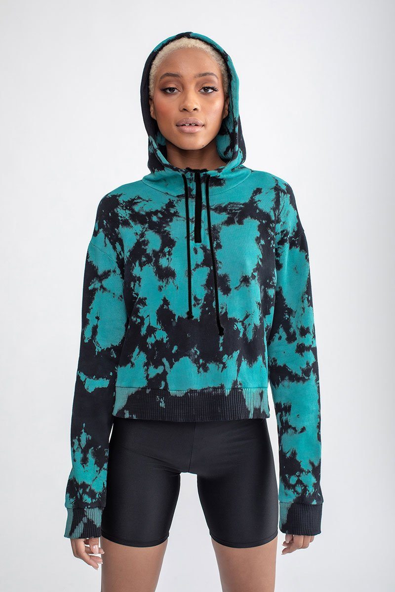 High Neck Hoodie Tie Dye
