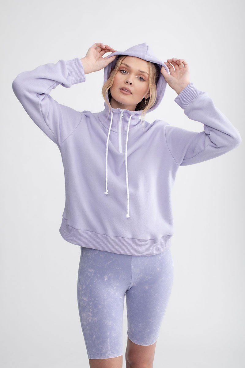 High Neck Hoodie Mod Lilac