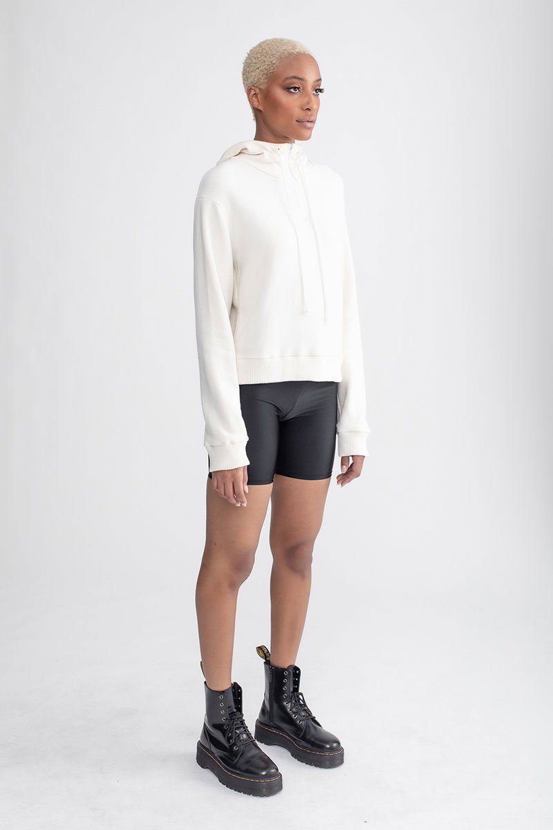 High Neck Hoodie Ivory