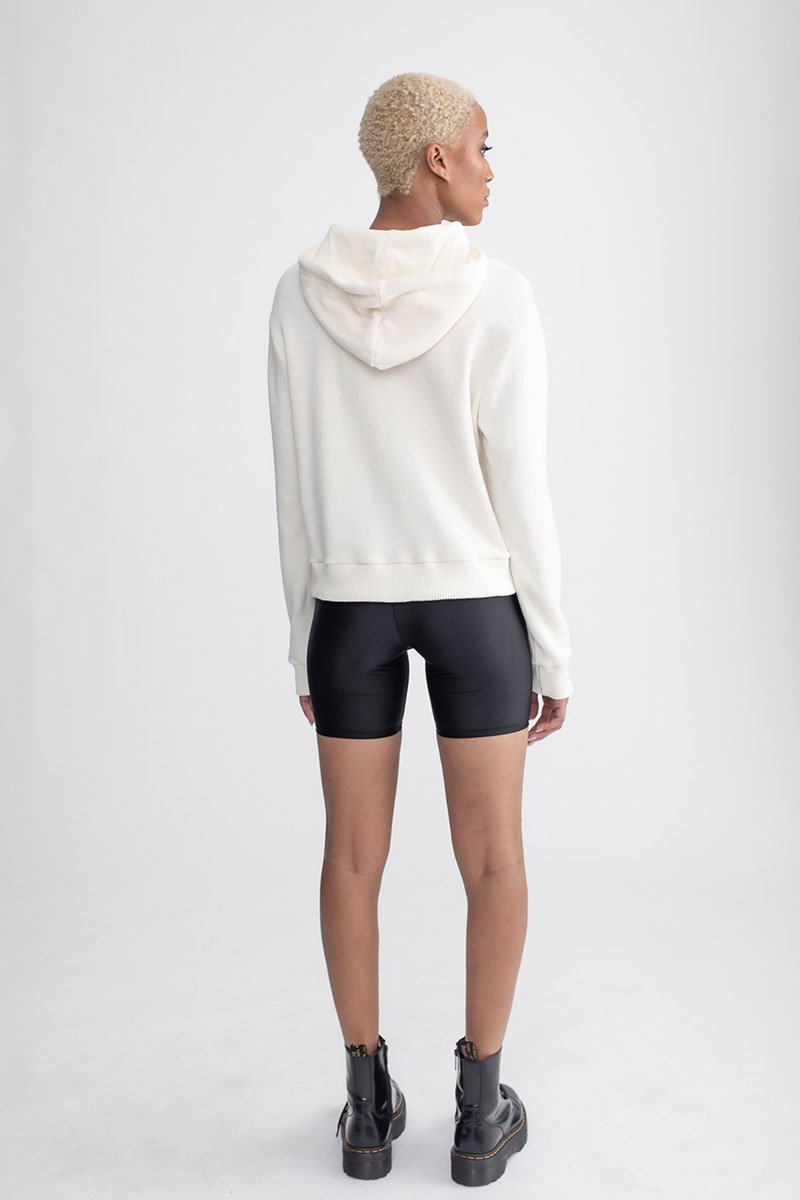 High Neck Hoodie Ivory