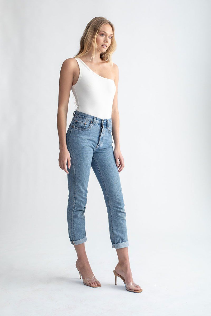 One Shoulder Bodysuit Ivory