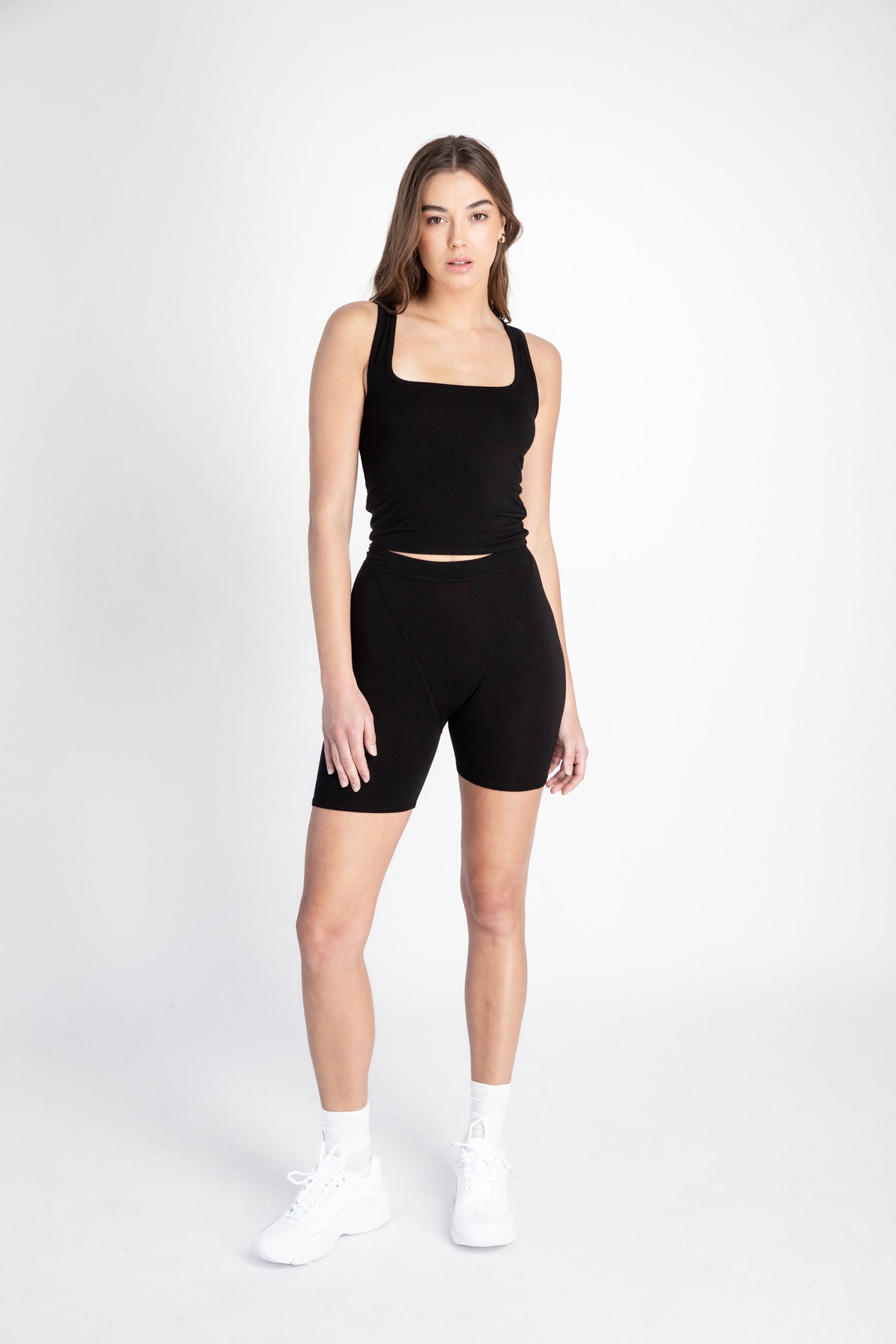 Black Square Neck Tank