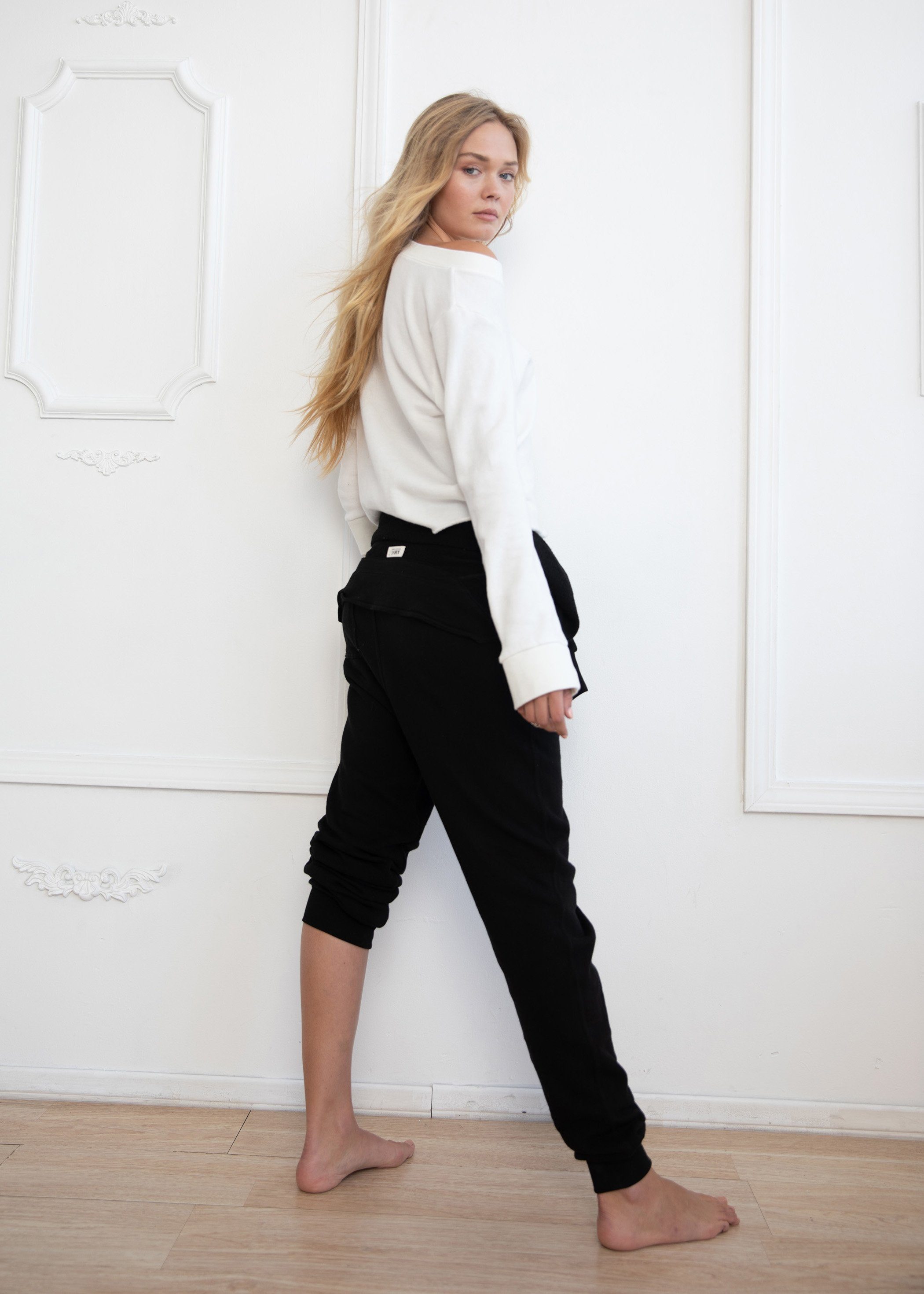 White Raw Hem Pullover