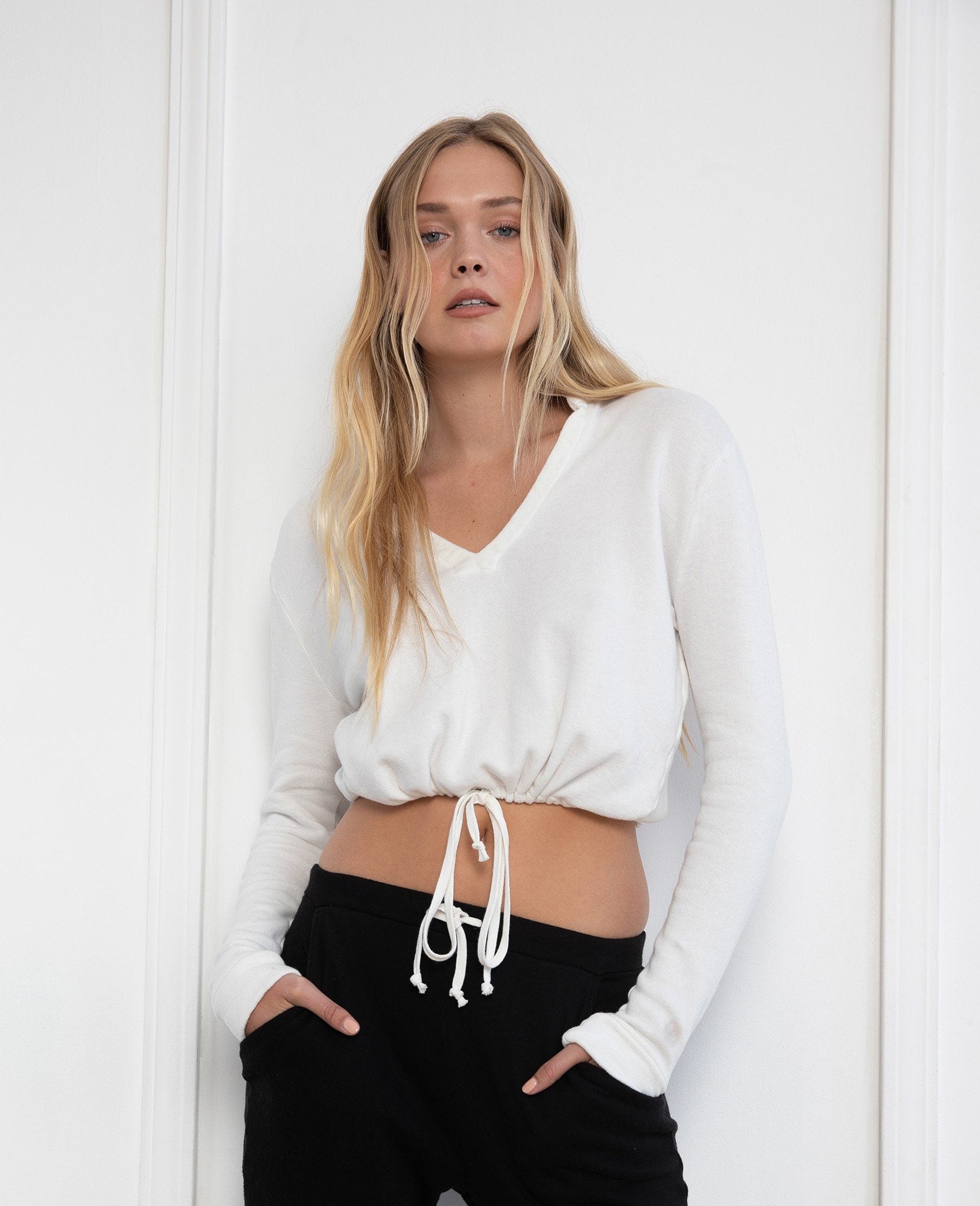 White Retro Ski Pullover