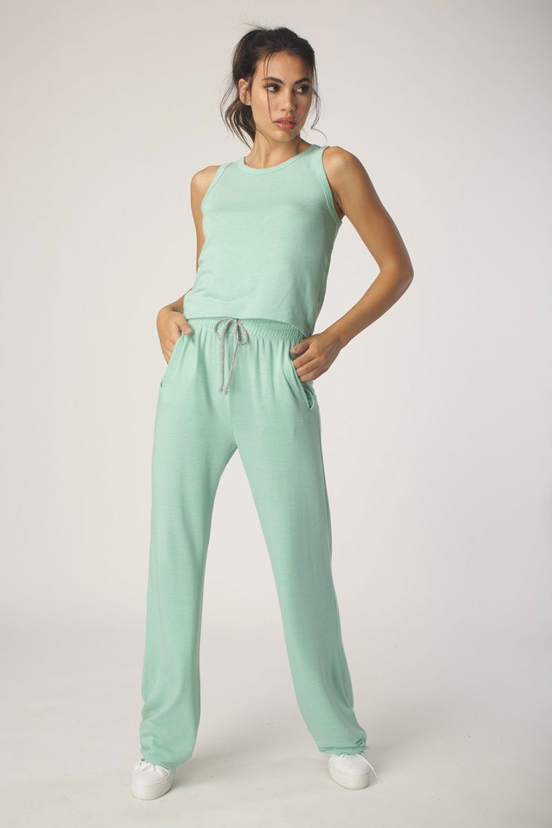 Neo Mint Hacci Wide Leg Pants