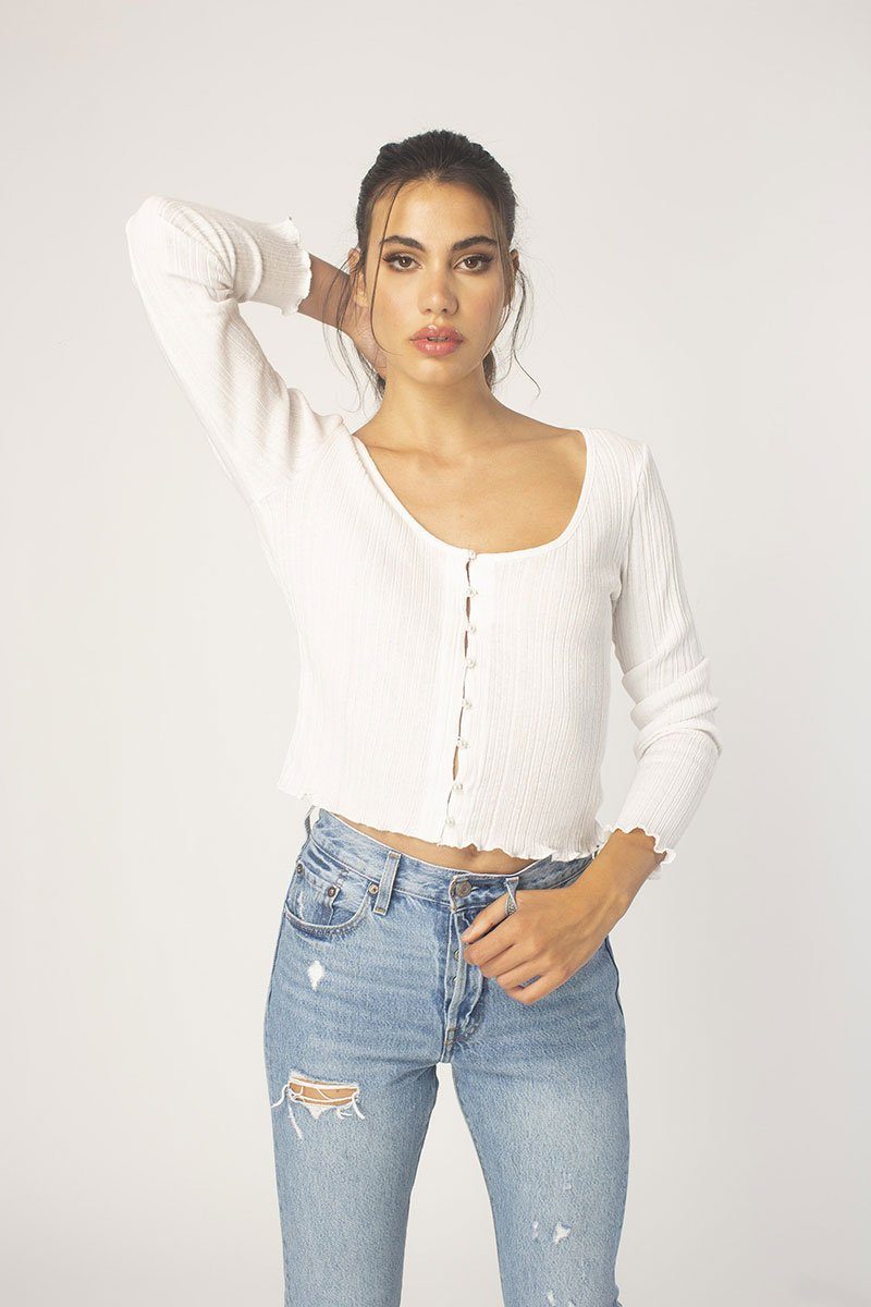 White Button up cardi