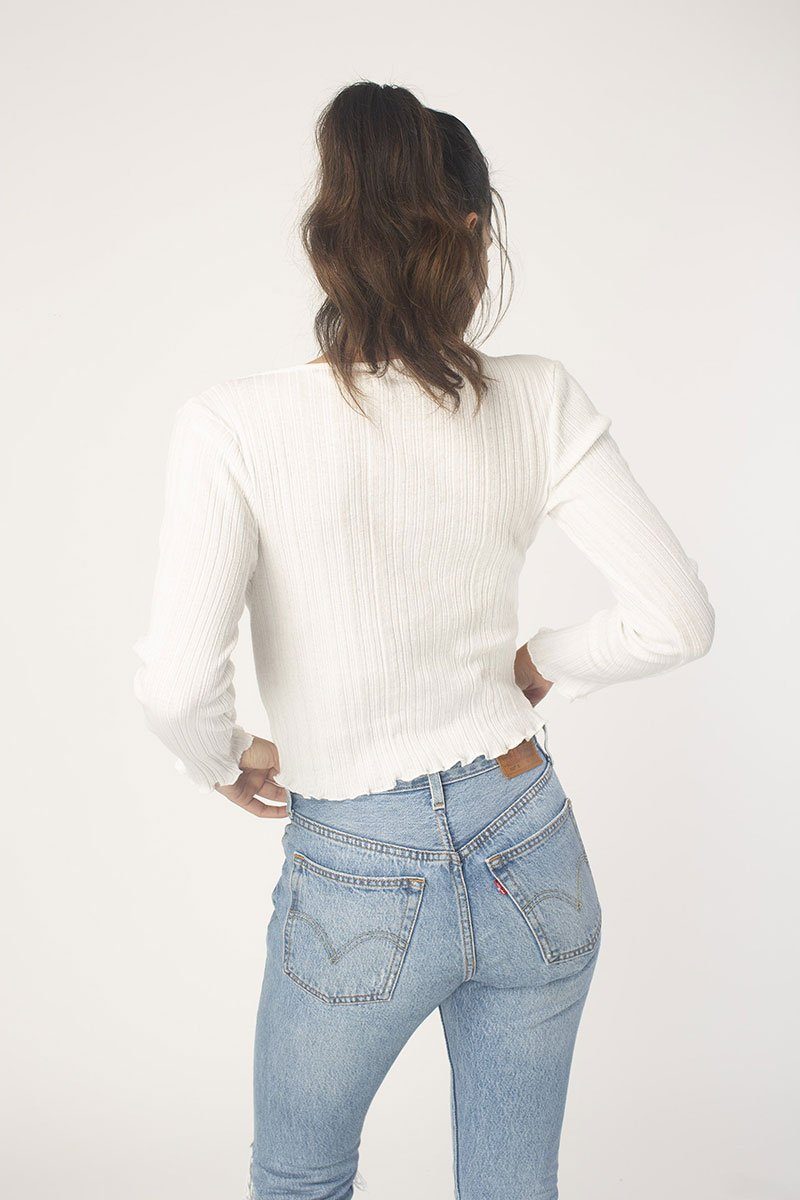 White Button up cardi