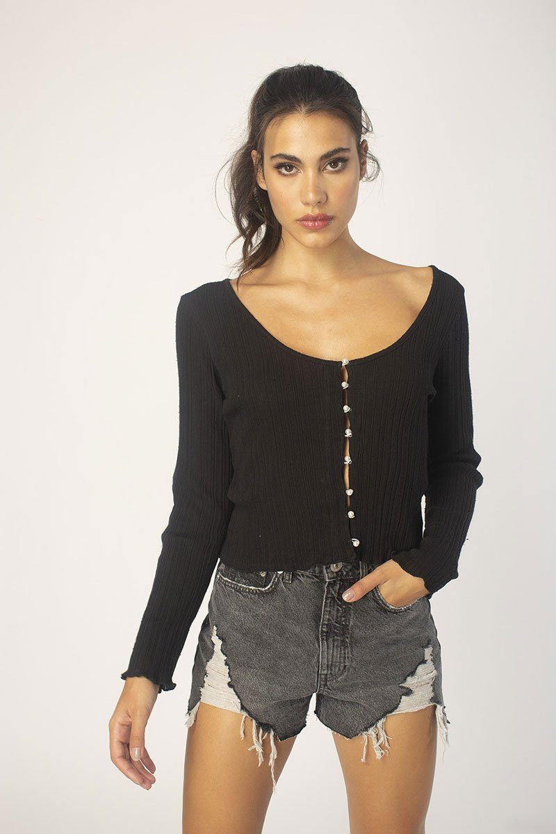 Black Button up cardi