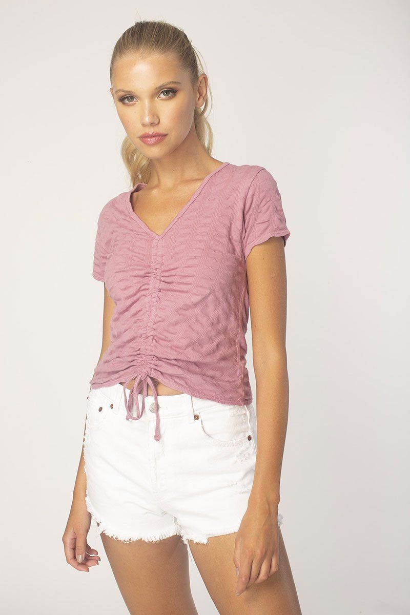 Cassis Ruched Front Top