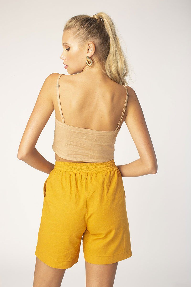 Tan Front Ruched Cami