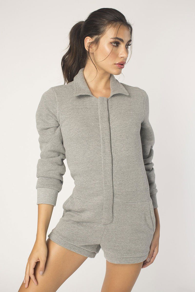 Heather Grey Short Jumpsuit