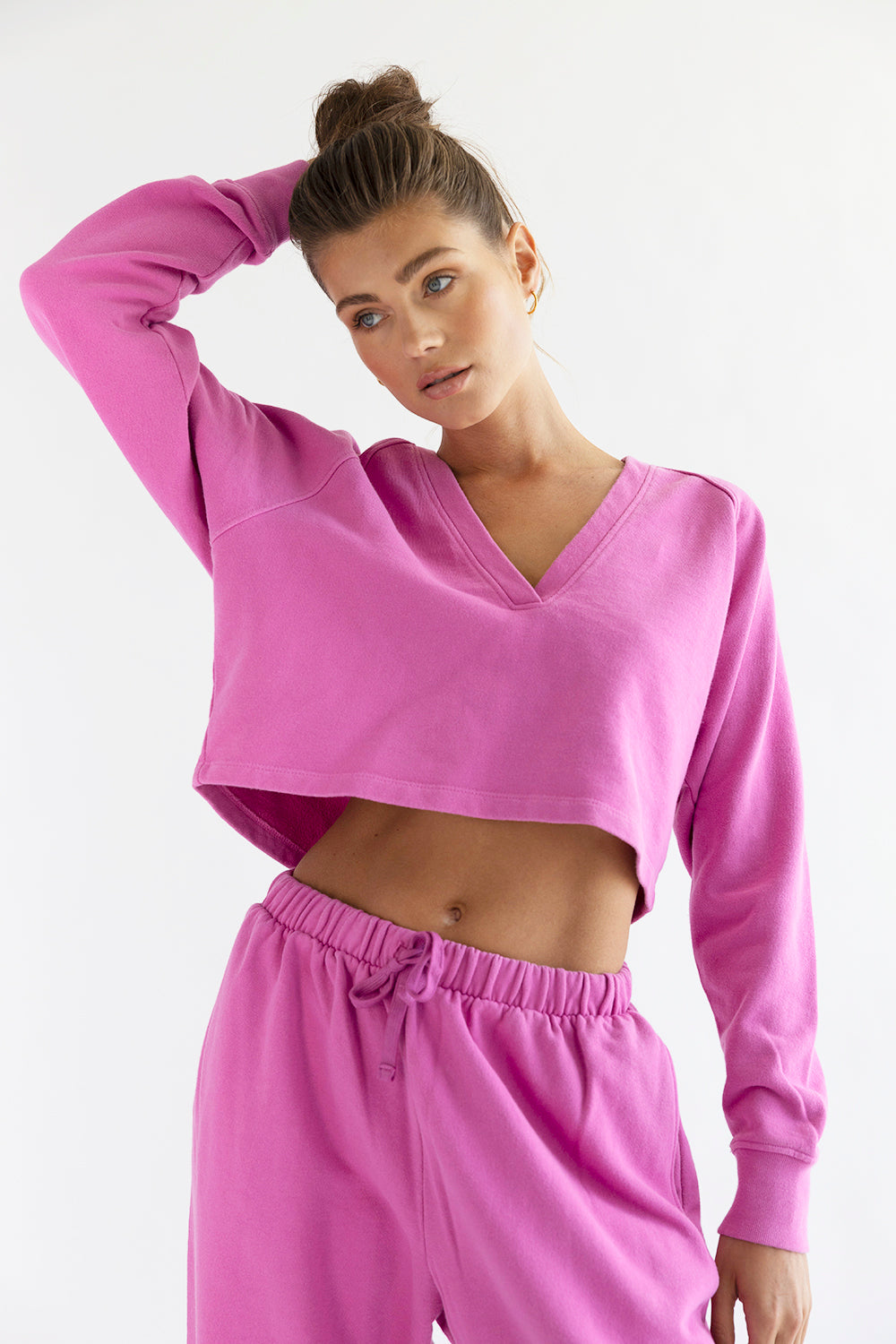 LA Pink V neck Pullover