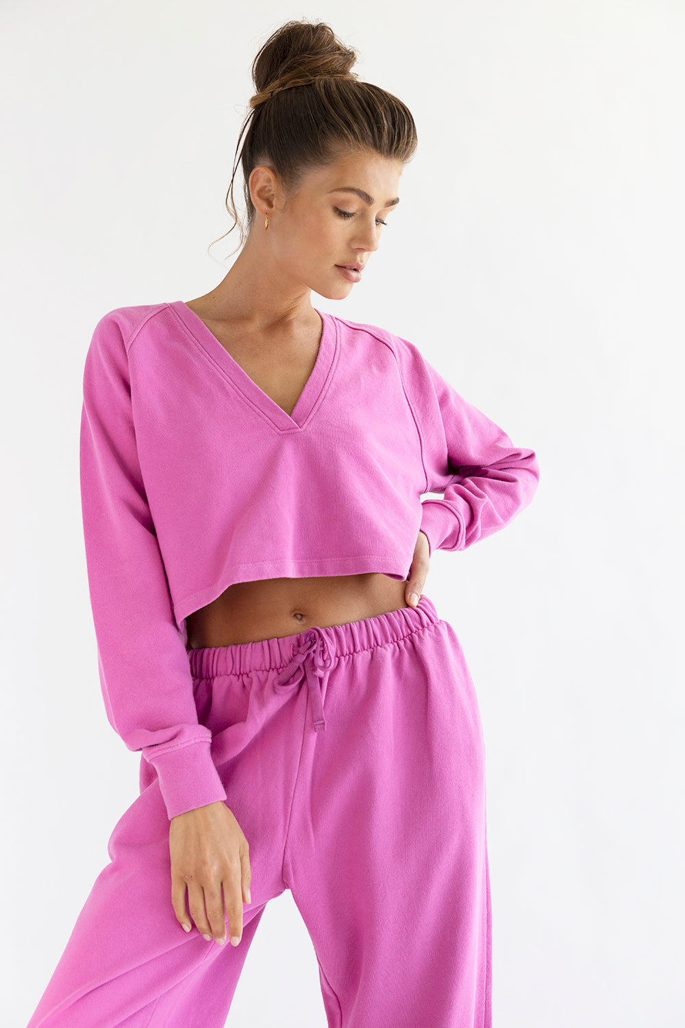 LA Pink V neck Pullover