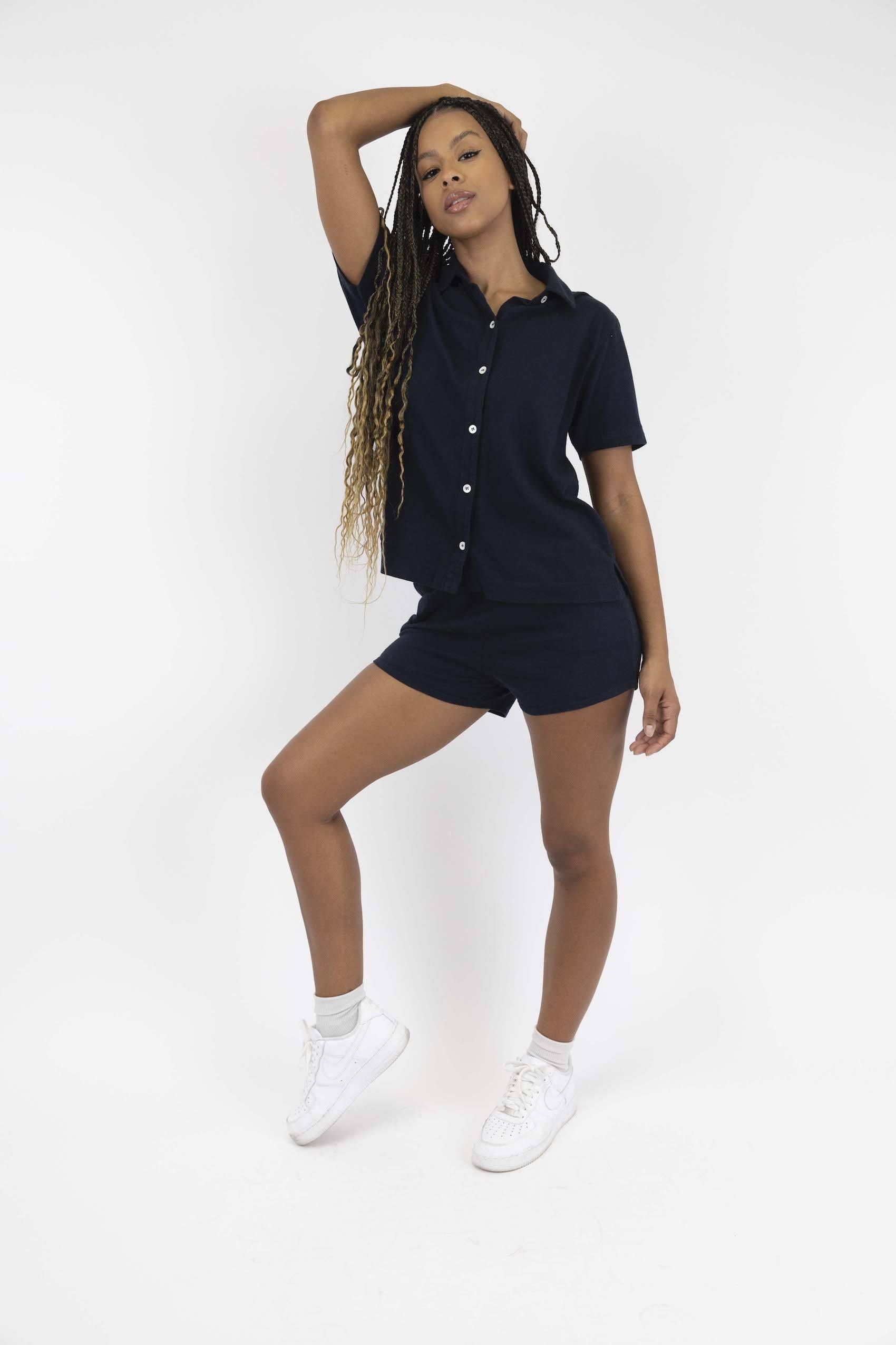 Navy Marina Hiked Short