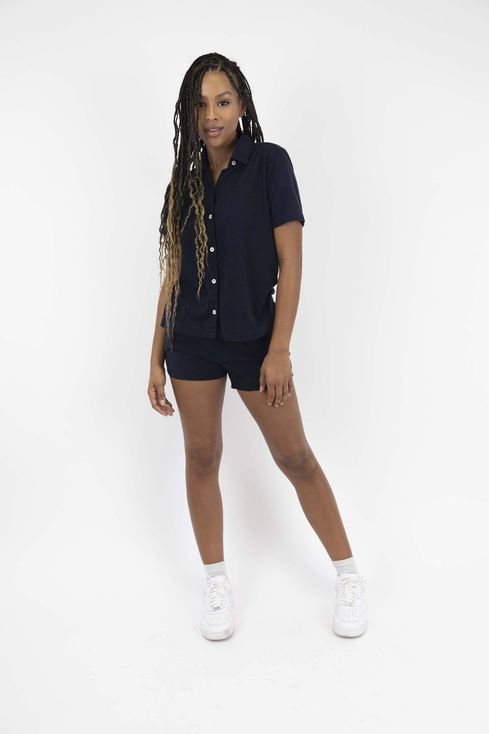 Navy Marina Hiked Short